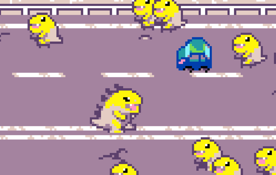 Screenshot from a modified version of the Save the Dinos game.