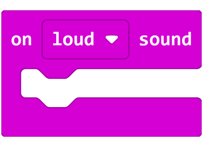 &#x27;On Sound&#x27; code block with &#x27;loud&#x27; selected