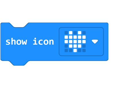 &#x27;Show Icon&#x27; code block with &#x27;heart&#x27; icon selected